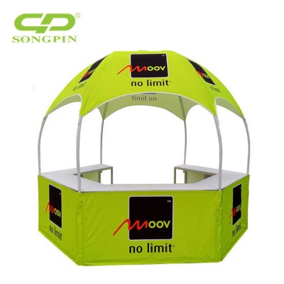 2019 Customized Dia 3m Easy Up Collapsible Mall Kiosks for Sale Dome Hexagonal Tent